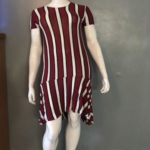Stripe high low dress